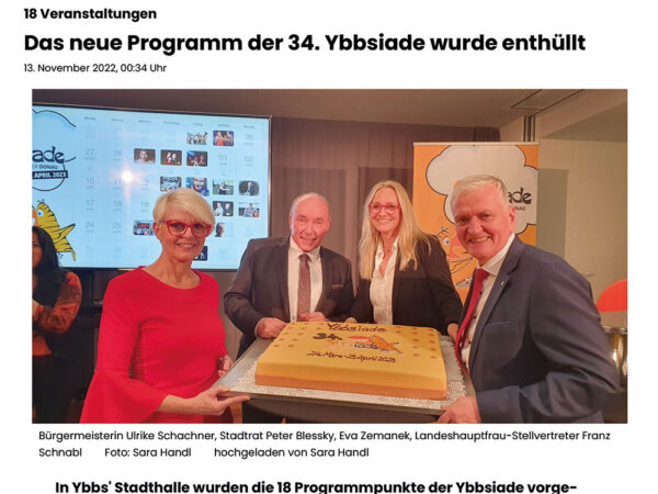 Read more about the article Pressebeitrag „<strong>Das neue Programm der 34. Ybbsiade wurde enthüllt</strong>„