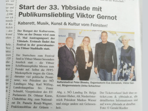 Read more about the article Pressebeitrag „Start der 33. Ybbsiade mit Publikumsliebling Viktor Gernot“