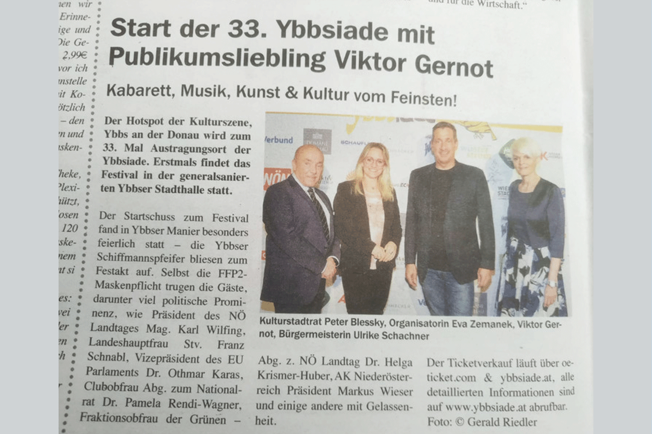 You are currently viewing Pressebeitrag „Start der 33. Ybbsiade mit Publikumsliebling Viktor Gernot“