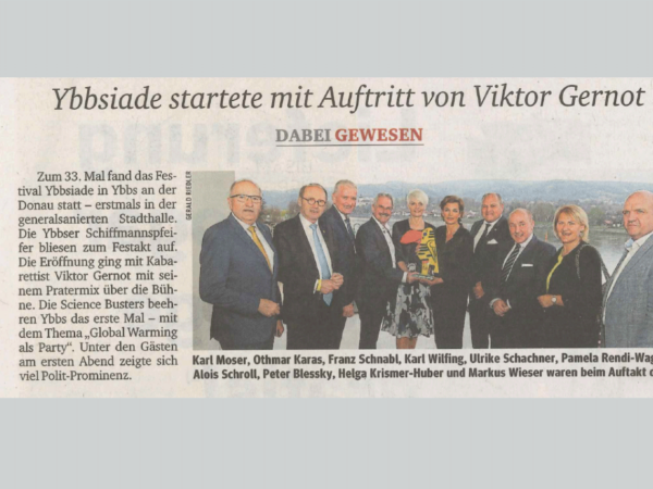 Read more about the article Pressebeitrag „Ybbsiade startet mit Auftritt von Viktor Gernot“