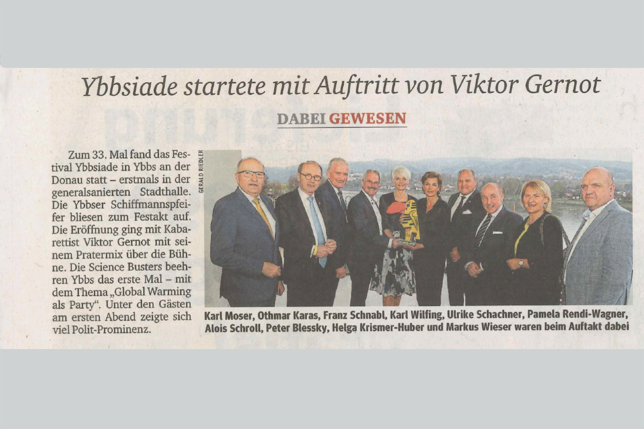 You are currently viewing Pressebeitrag „Ybbsiade startet mit Auftritt von Viktor Gernot“