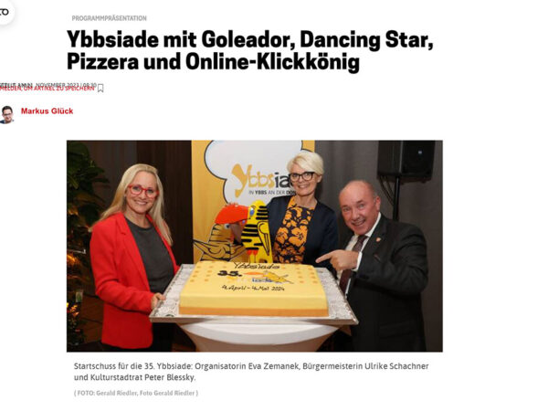 Read more about the article Pressebeitrag „Ybbsiade mit Goleador, Dancing Star, Pizzera und Online-Klickkönig“