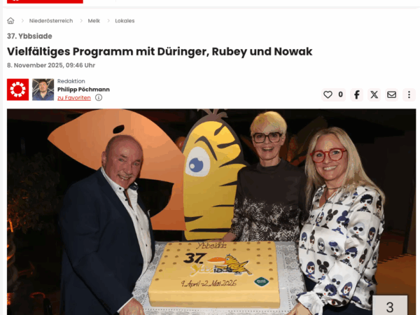 Mehr über den Artikel erfahren Pressebeitrag Mein Bezirk „Vielfältiges Programm mit Düringer, Rubey und Nowak“