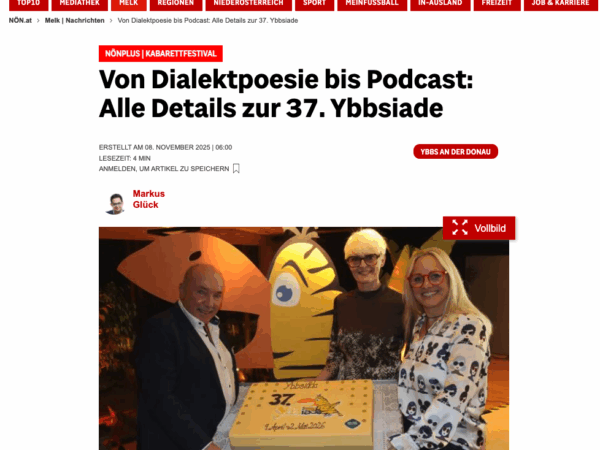 Mehr über den Artikel erfahren Pressebeitrag NÖN „Von Dialektpoesie bis Podcast: Alle Details zur 37. Ybbsiade“