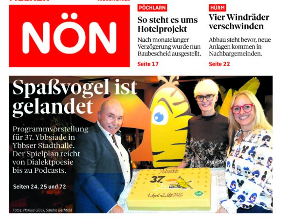 Mehr über den Artikel erfahren Pressebeitrag NÖN Printausgabe „Spaßvogel ist gelandet“