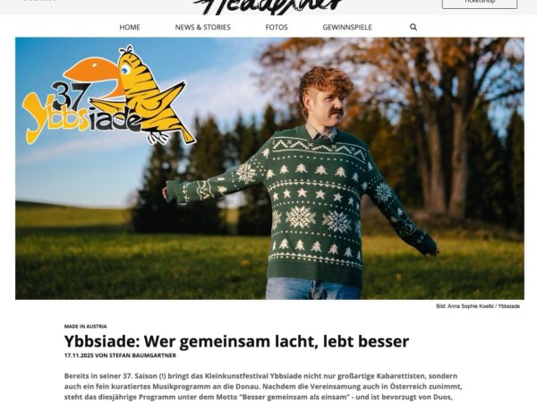 Mehr über den Artikel erfahren Pressebeitrag ÖTicket Headliner „Ybbsiade: Wer gemeinsam lacht, lebt besser“