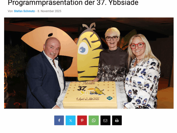 Mehr über den Artikel erfahren Pressebeitrag Stadtlandzeitung „Programmpräsentation 37. Ybbsiade“