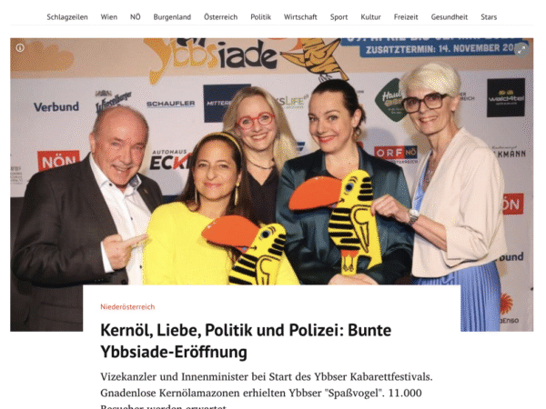 Mehr über den Artikel erfahren Pressebeitrag Kurier „Kernöl, Liebe, Politik und Polizei: Bunte Ybbsiade-Eröffnung“
