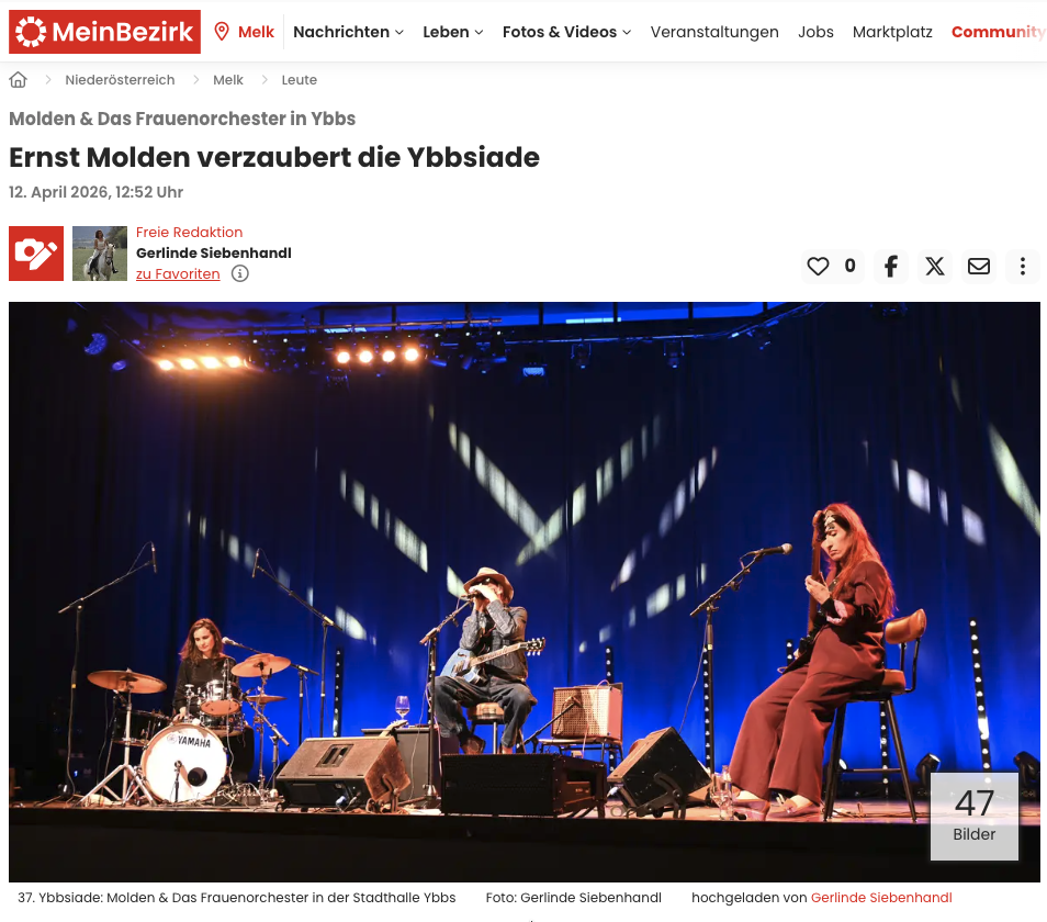Du betrachtest gerade Pressebeitrag MeinBezirk „Ernst Molden verzaubert die Ybbsiade“