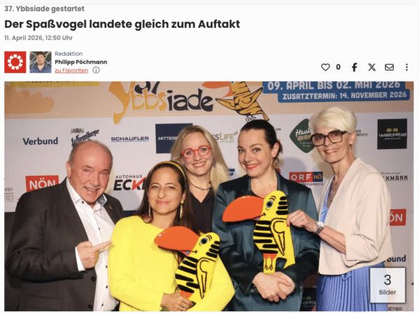 Mehr über den Artikel erfahren Pressebeitrag MeinBezirk „Der Spaßvogel landete gleich zum Auftakt“