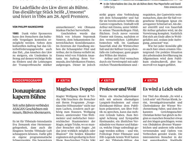 Mehr über den Artikel erfahren Pressebeitrag „NÖN Ybbsiade Pressebericht 22.04.2026“